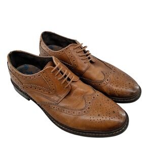 M&S Marks & Spencer Men's Tan Leather Lace Up Dress Shoes Size US 9.5